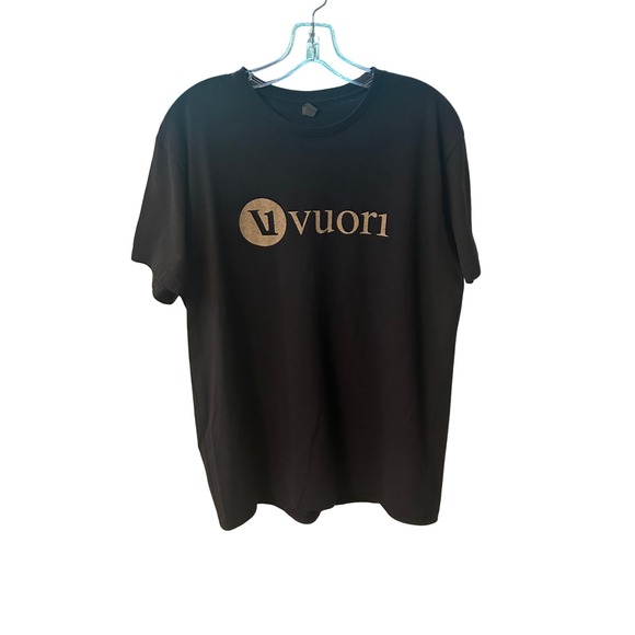 Vuori Logo Graphic T-Shirt Everyday Casual Top Black Size L - Picture 1 of 4